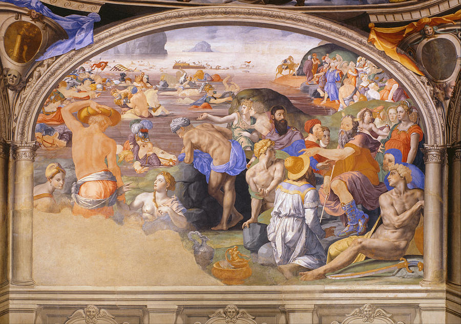 The crossing of the Red Sea Painting by Bronzino
