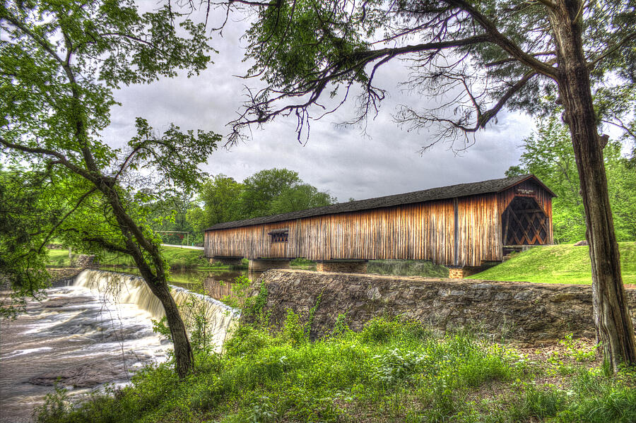 The Crossing Watson Mill Covered Bridge Architectural Art Photograph by Reid Callaway