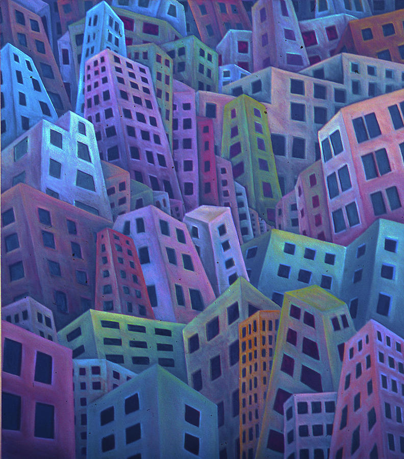 The Crowded City Painting by Rod Whyte