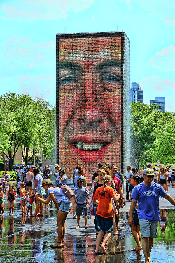 The Crown Fountain - Chicago Photograph by Allen Beatty