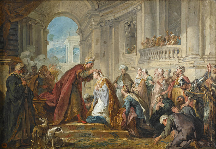 The Crowning of Esther Painting by Jean-Francois Detroy