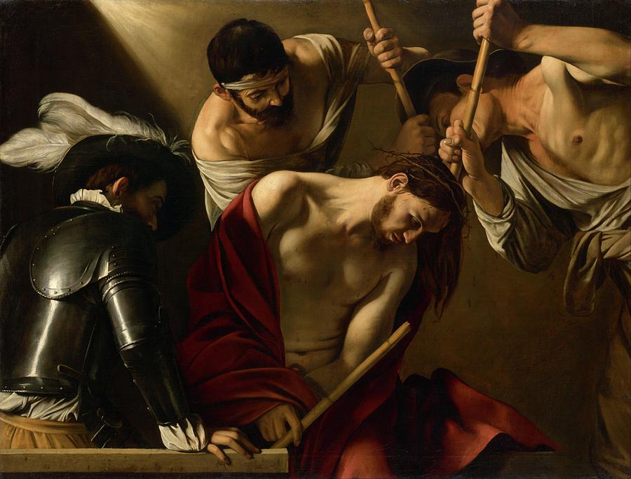 Michelangelo Caravaggio Painting - The Crowning With Thorns by Troy Caperton