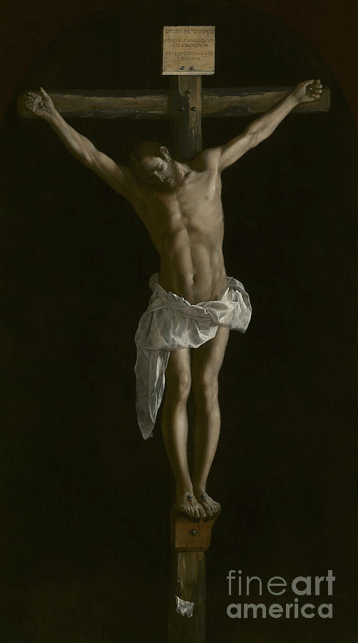 Francisco De Zurbaran Painting - The Crucifixion by Francisco de Zurbaran by Francisco de Zurbaran