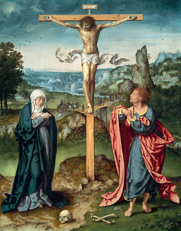 The Crucifixion Painting by Joos van Cleve - Fine Art America