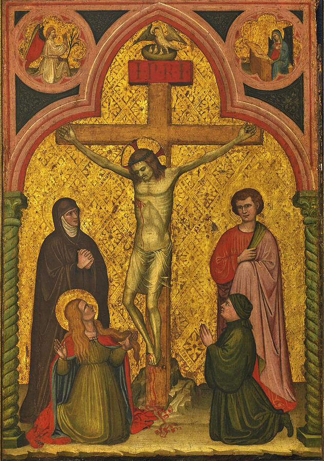The Crucifixion with Saints Mary John and Mary Magdalene and a Donor Painting by Antonio di Pietro