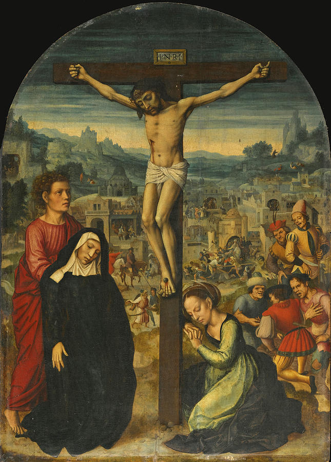 The Crucifixion with Scenes from the Passion beyond Painting by Ambrosius Benson