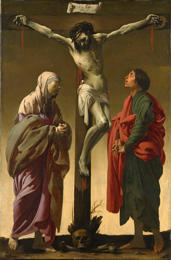 The Crucifixion with the Virgin and Saint John Painting by Hendrick ter Brugghen