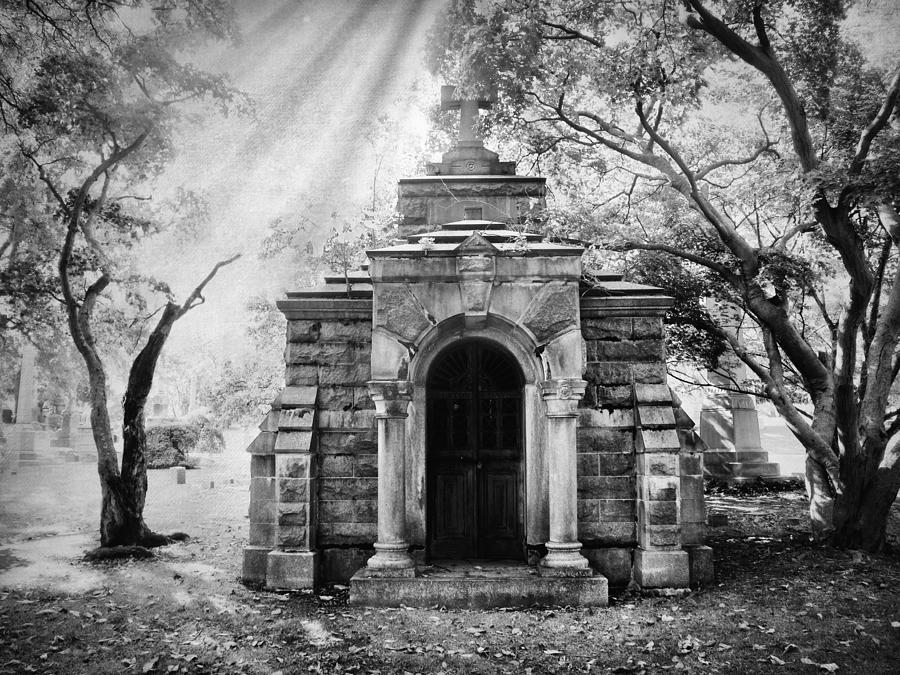 Black And White Photograph - The Crypt At Woodlawn by Jessica Jenney