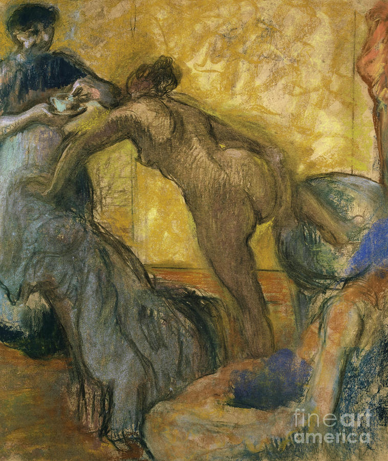 The Cup of Hot Chocolate Pastel by Edgar Degas