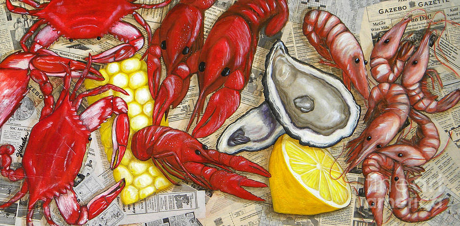 The Daily Seafood Painting by JoAnn Wheeler