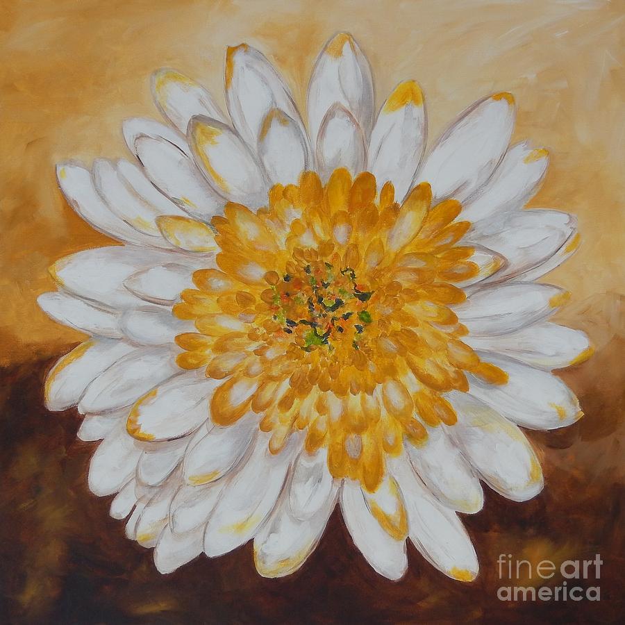 White Daisy Painting - The daisy-Gerbera II by Graciela Castro
