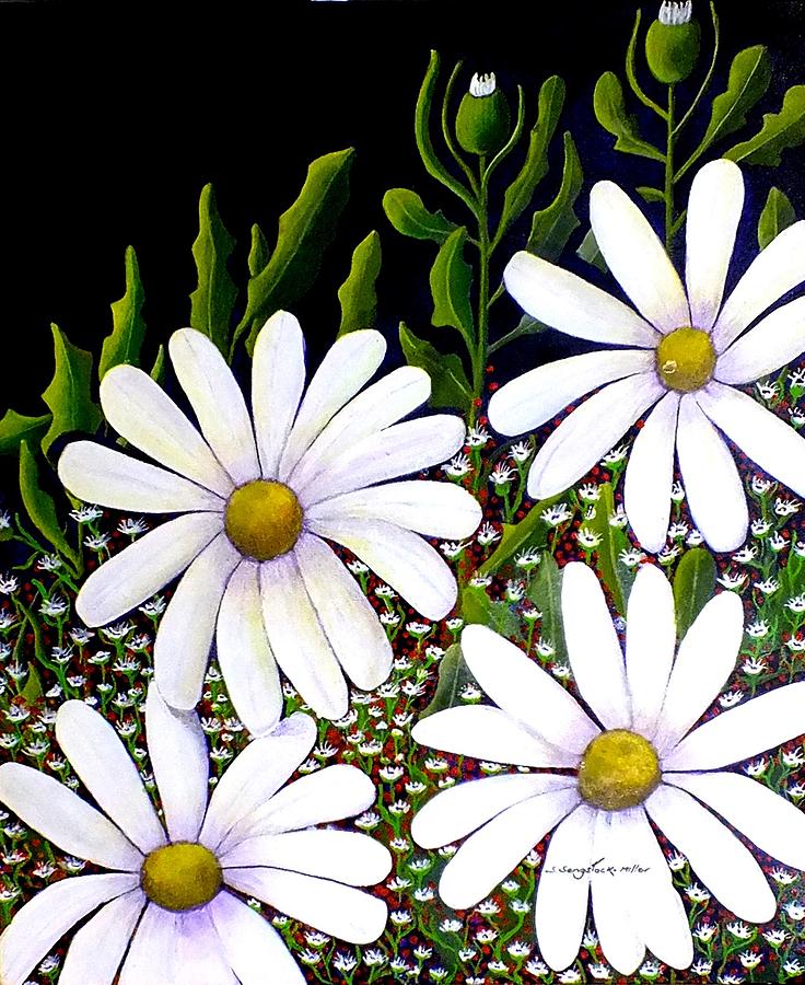 Flower Painting - The Daisy Patch by Sandra Sengstock-Miller
