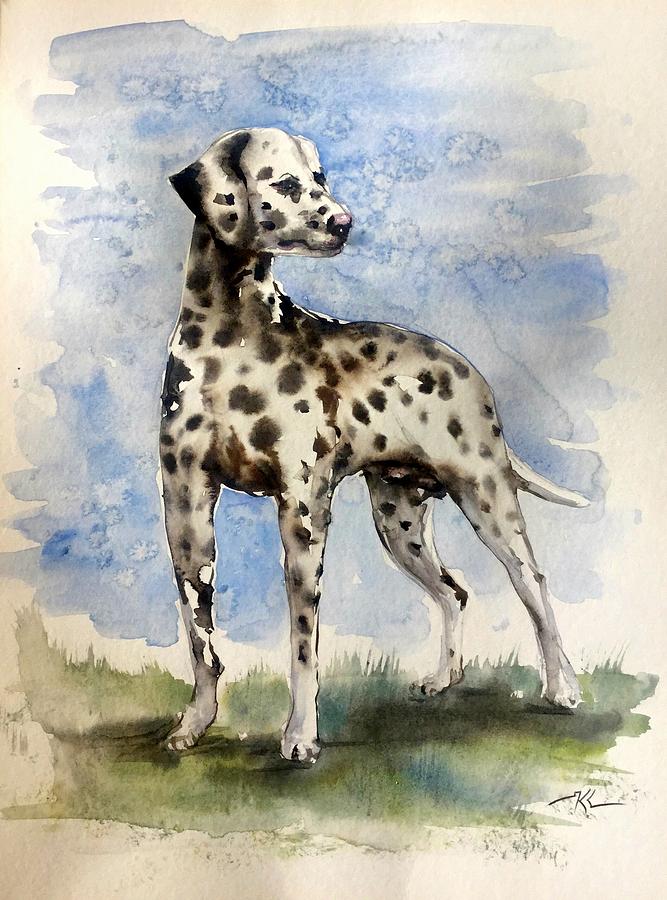 The dalmatian dog Painting by Katerina Kovatcheva