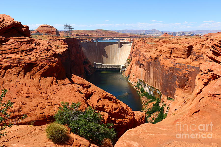 The Dam And Glen Canyon Bridge  Photograph by Christiane Schulze Art And Photography