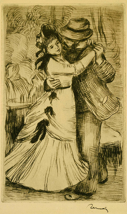 The Dance in the Country Drawing by Pierre-Auguste Renoir