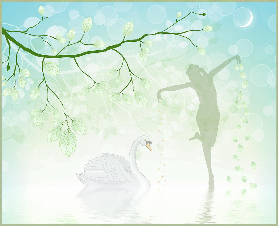 The dance of the swan Digital Art by Harald Dastis