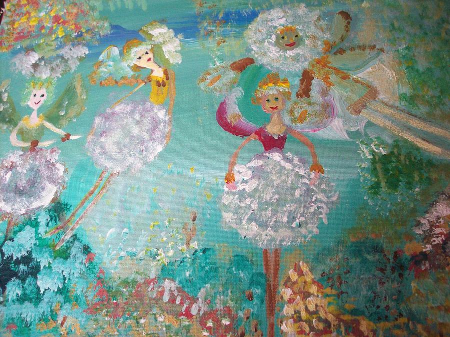 The Dandelion Fairies Painting by Judith Desrosiers