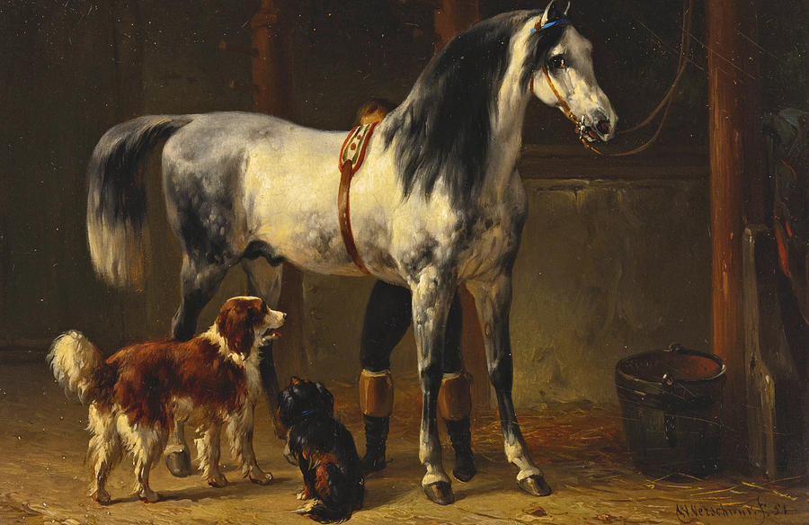 The Dapple Gray Horse Painting by Wouterus Verschuur