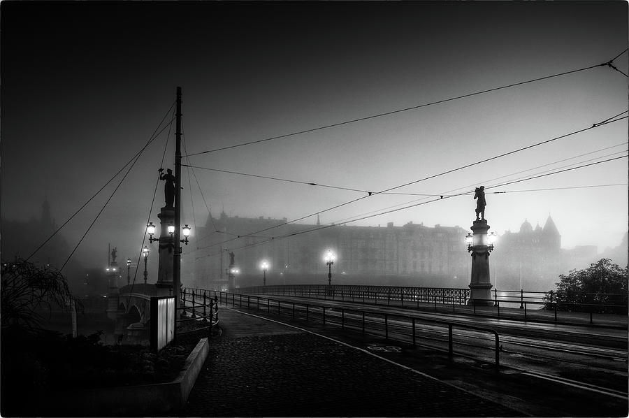 Black And White Photograph - The Dark Bridge by Mikael Jenei