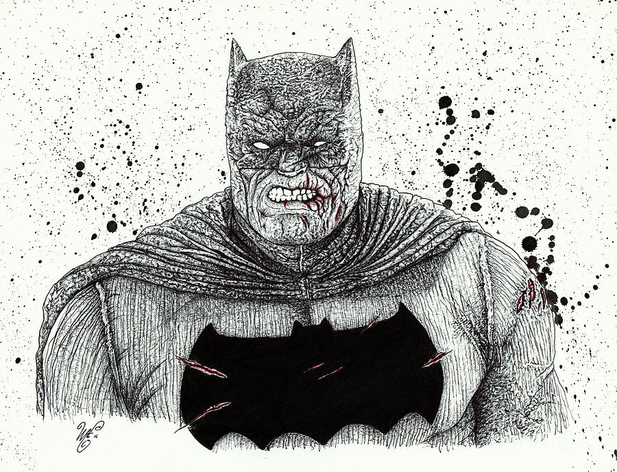 The Dark Knight Drawing by Wave Art Pixels