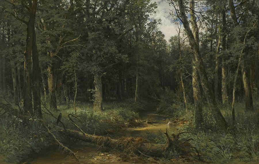 The Dark Wood Painting by Ivan Shishkin