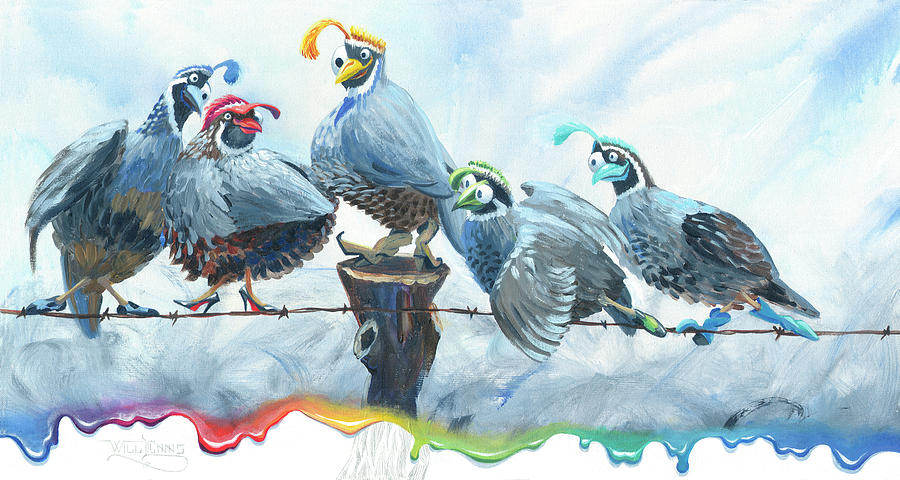 Bird Painting - The Dating Game by Will Enns