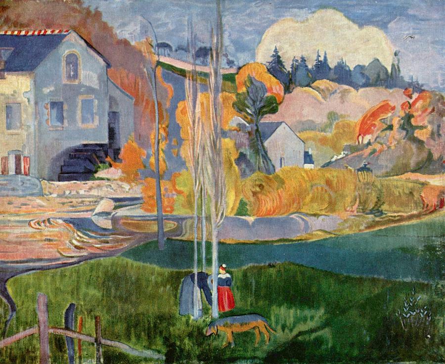 Paul Gauguin Painting - The David Mill in Pont Aven by Paul Gauguin