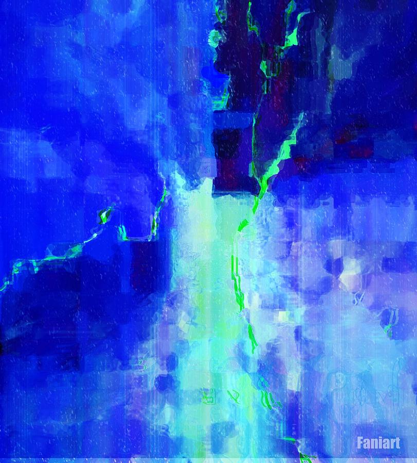 Abstract Painting - The Day We Wore Blue by Fania Simon