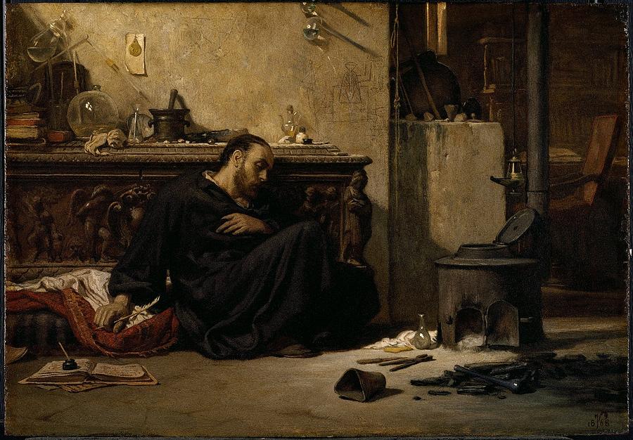 The Dead Alchemist Painting by Elihu Vedder