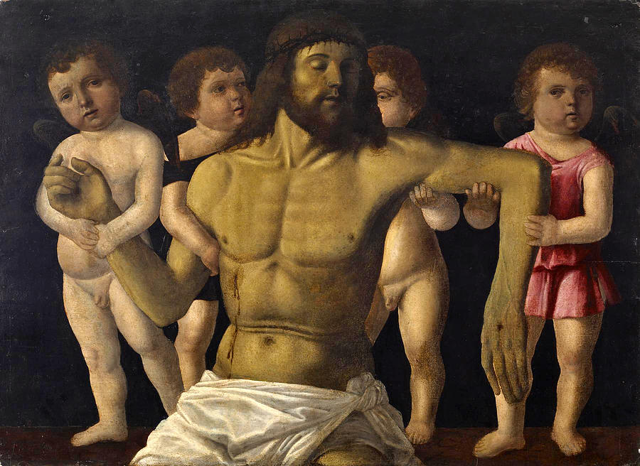 The Dead Christ Supported by Angels Painting by Filippo Mazzola