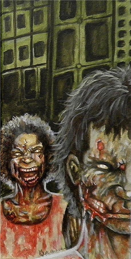 The Dead Invade Emerald City 3 Painting by Al  Molina