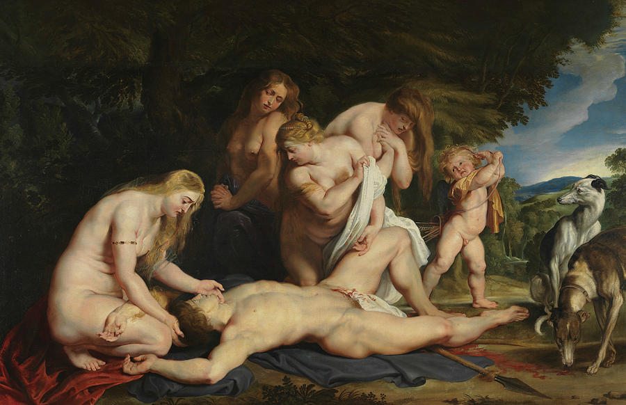 The Death of Adonis Painting by Peter Paul Rubens