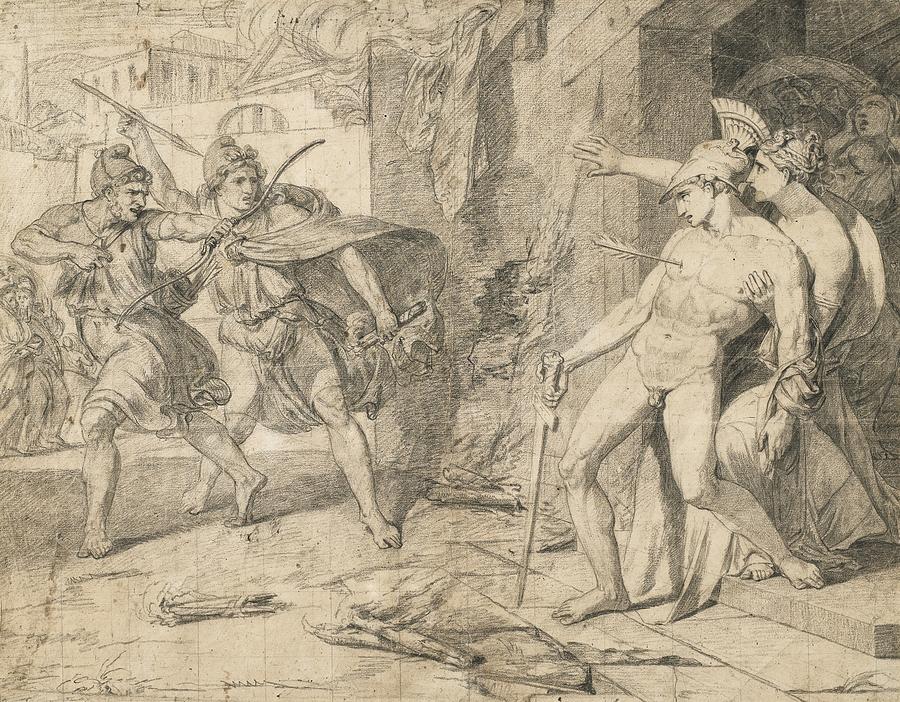 The Death of Alcibiades Drawing by Philippe Chery