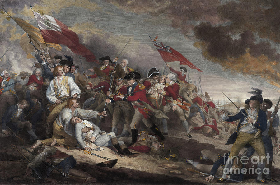 Boston Painting - The Death of General Warren at the Battle of Bunker Hill, 17th June 1775 by John Trumbull