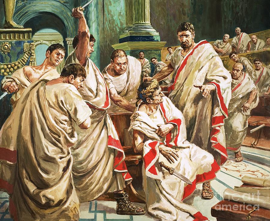 Betray Painting - The death of Julius Caesar  by C L Doughty
