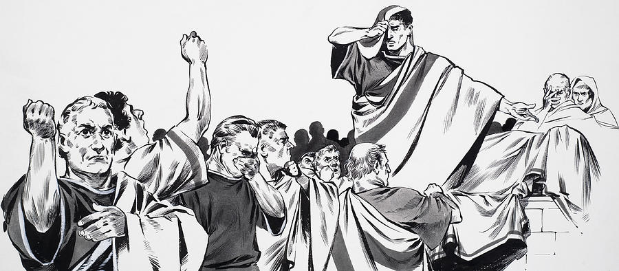 The Death Of Julius Caesar Painting By English School