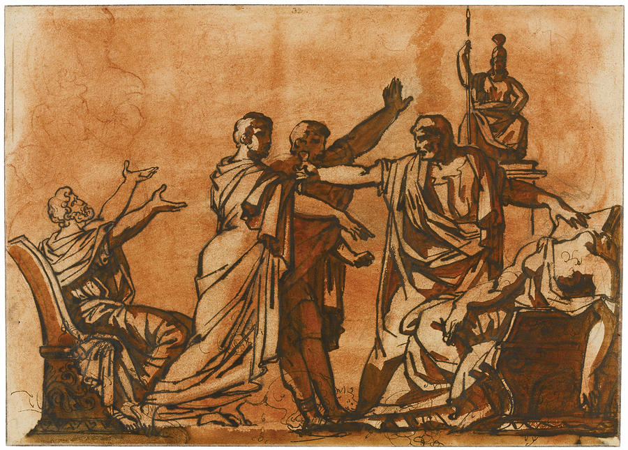 The Death of Lucretia Drawing by Theodore Gericault