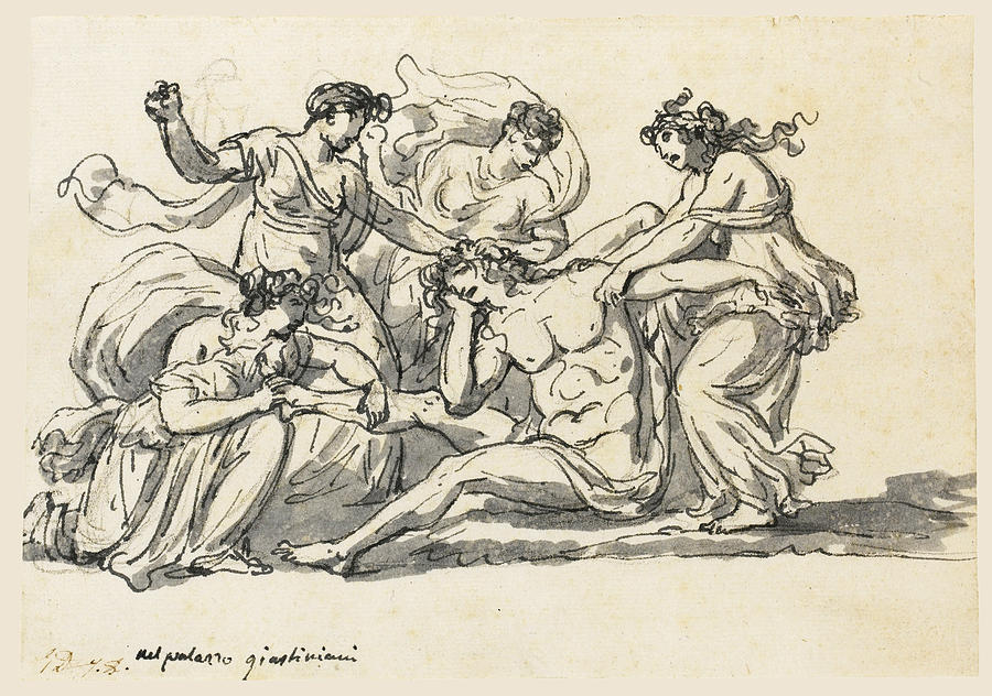 The Death of Pentheus Drawing by Jacques-Louis David