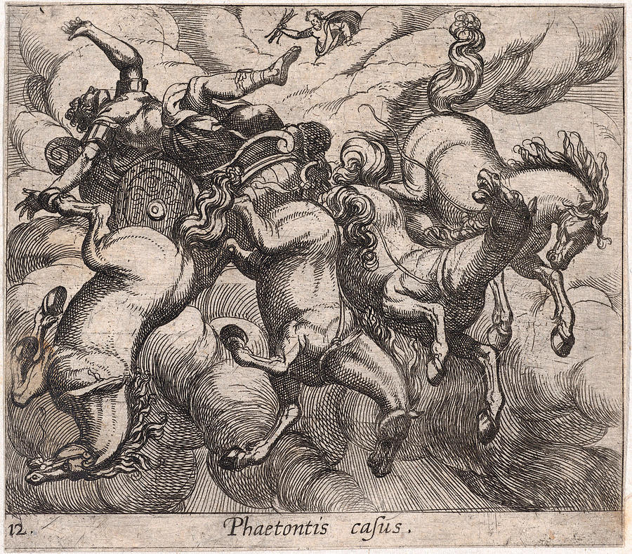 The Death of Phaeton Drawing by Antonio Tempesta