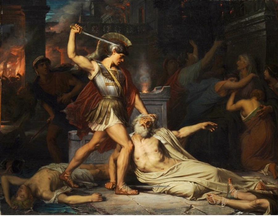 Man Painting - The Death of Priam by Jules Joseph