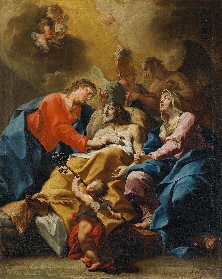 The Death of Saint Joseph Painting by Bartolomeo Altomonte