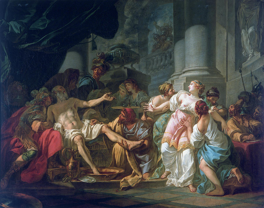The Death Of Seneca Painting by Jacques-Louis David
