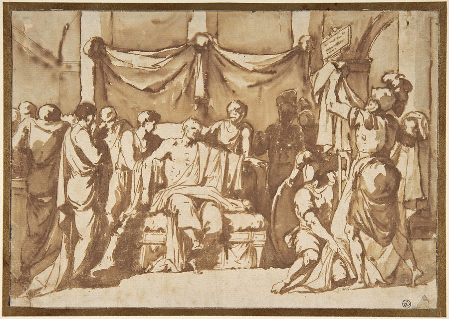The Death of Seneca Drawing by Jean-Francois-Pierre Peyron