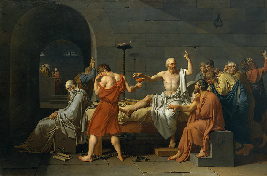 The Death of Socrates, 1787 Painting by Jacques-Louis David