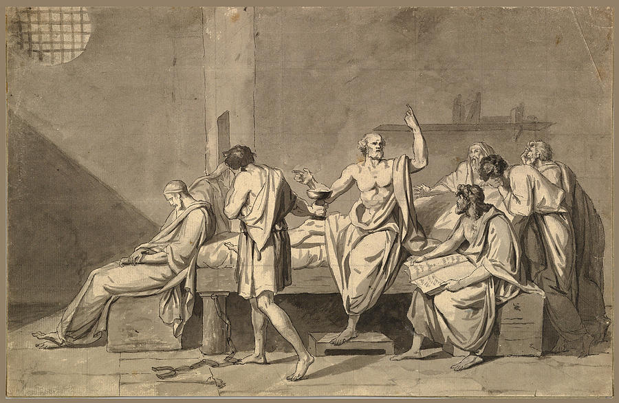 The Death of Socrates 2 Drawing by Jacques-Louis David
