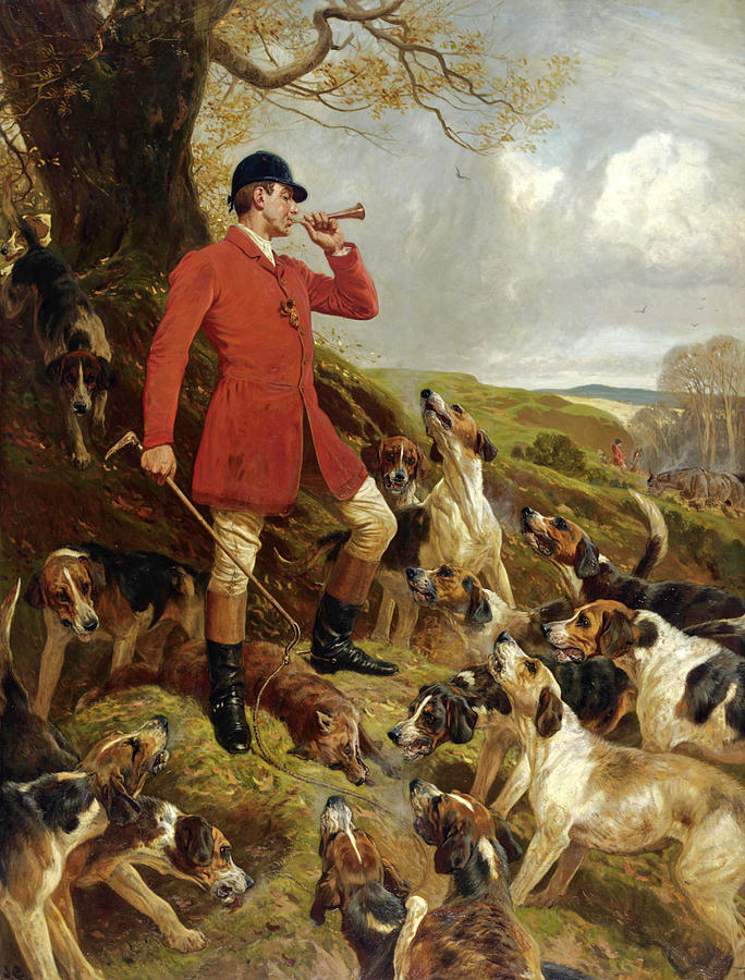 The Death. Recollection of a Kill with the Pytchley Hounds Painting by John Charlton