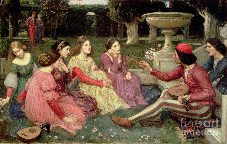 The Decameron Painting by John William Waterhouse