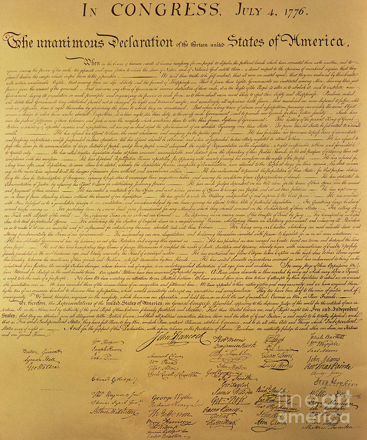 Signed Painting - The Declaration of Independence by Founding Fathers