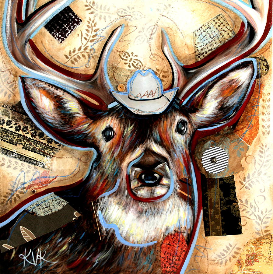The Deer Mixed Media by Katia Von Kral