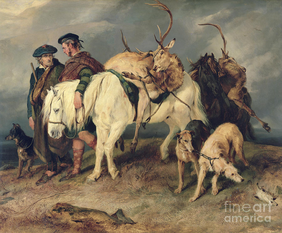 Deer Painting - The Deerstalkers Return by Edwin Landseer